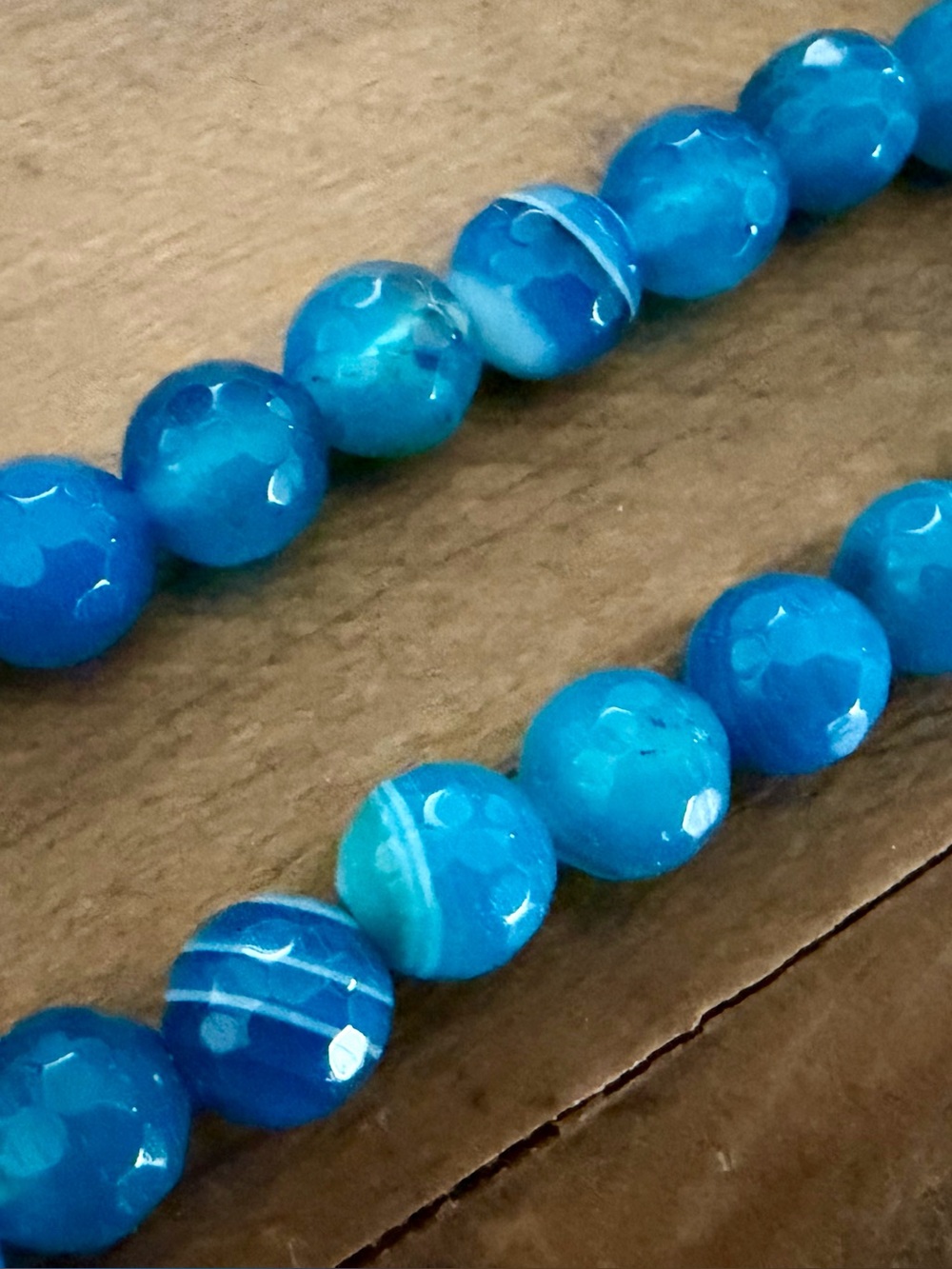 JAY KING DTR STERLING SILVER 925 BLUE AGATE GRADUATED BEAD NECKLACE 20" 56g